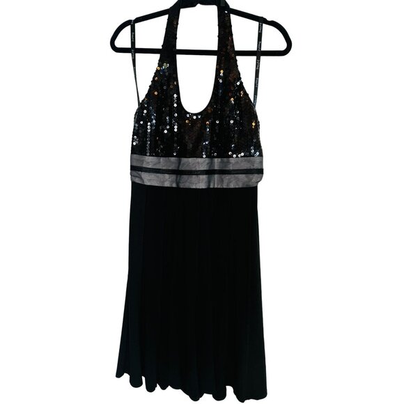 Joseph Ribkoff 8 Black Sequin Bodice Halter Dress - Picture 12 of 16